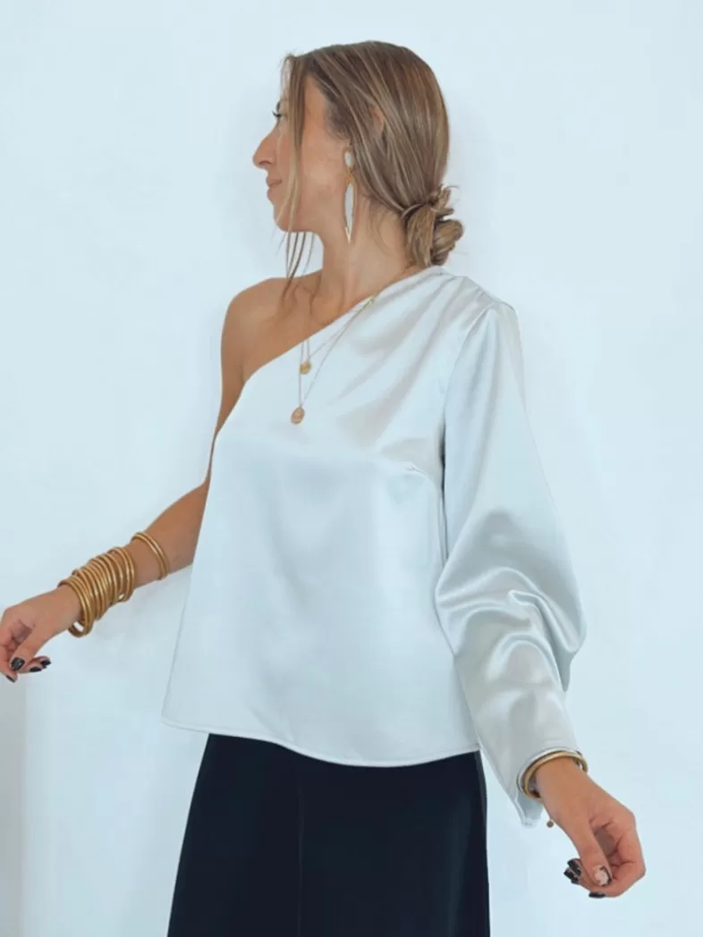 Mariquita Trasquilá Style De Rue | Chemisiers Et Chemises^BLOUSE ASIMETRICA GLAM GrisPerla