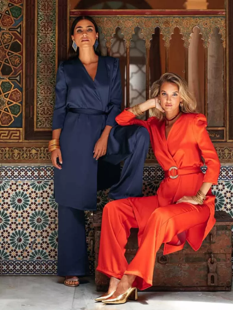 Mariquita Trasquilá Robes D`invités À La Communion | Robes De Baptême Pour Invités^ENSEMBLE RENATA AzulMarino