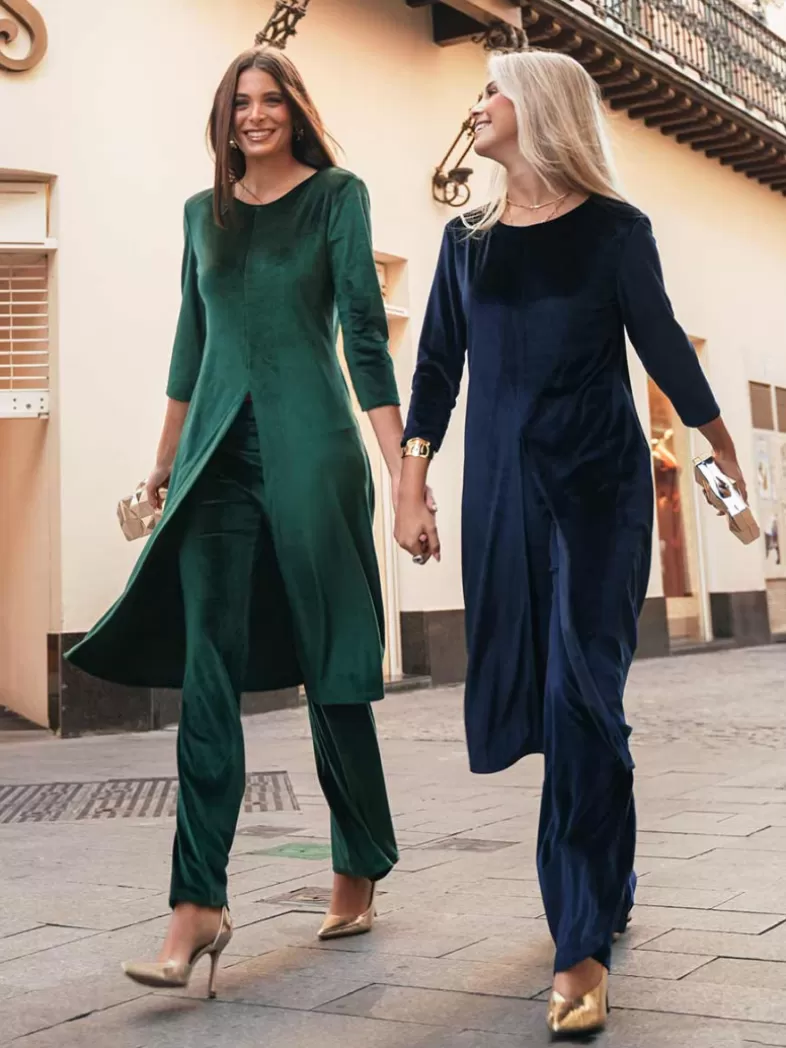 Mariquita Trasquilá Costumes Vestes | Pantalon^ENSEMBLE TERCIOPELO GLORIA AzulMarino