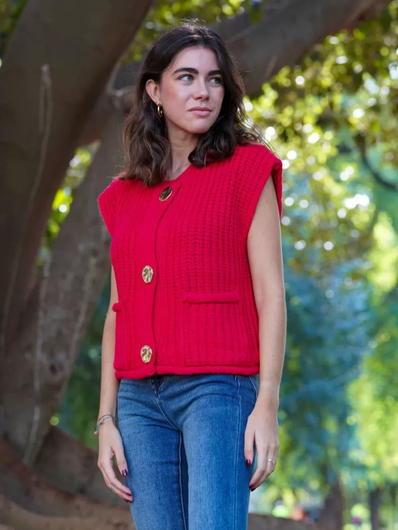 Mariquita Trasquilá Style De Rue | Pulls Et Sweat-shirts^GILET BOTONES DORADOS Beige