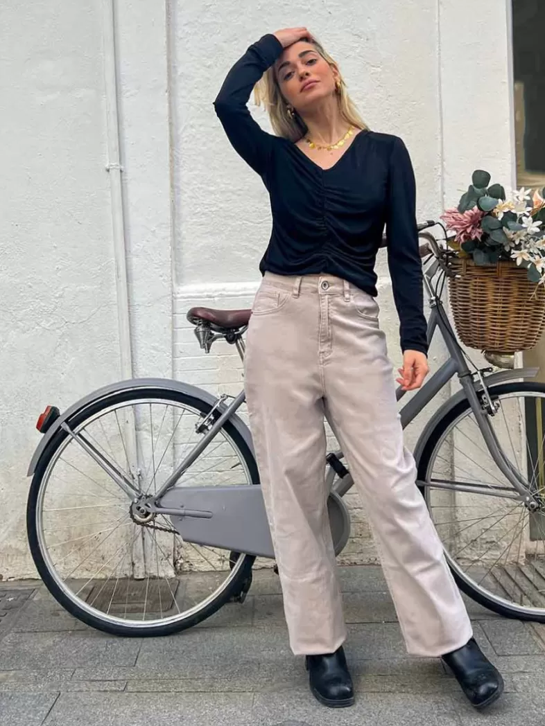 Mariquita Trasquilá Style De Rue^JEANS MOM FIT LARA BlancoHueso