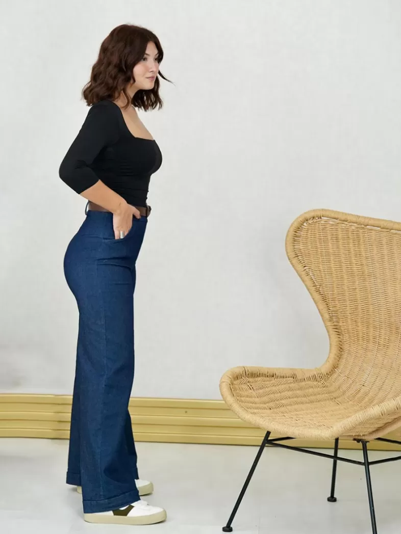 Mariquita Trasquilá Style De Rue^JEANS PALAZZO VaqueroOscuro