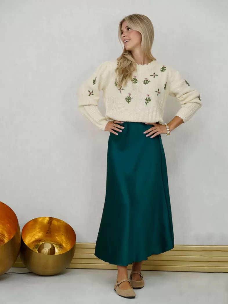 Mariquita Trasquilá Style De Rue^JUPE LENCERA SATINADA PINZAS AzulMarino