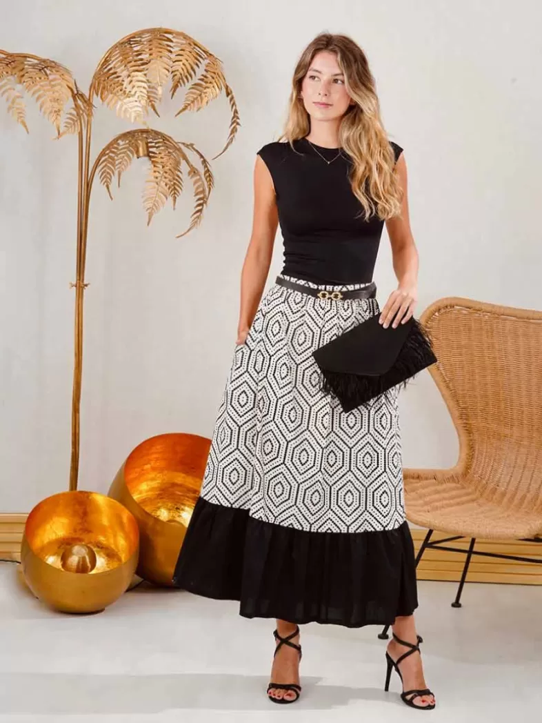 Mariquita Trasquilá Style De Rue | Jupes^JUPE LETICIA Negroybeige