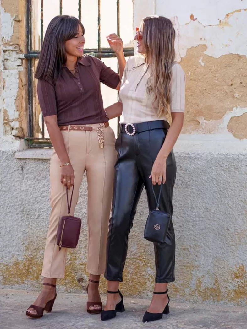 Mariquita Trasquilá Style De Rue^PANTALON EN ECO-CUIR NAO Beige