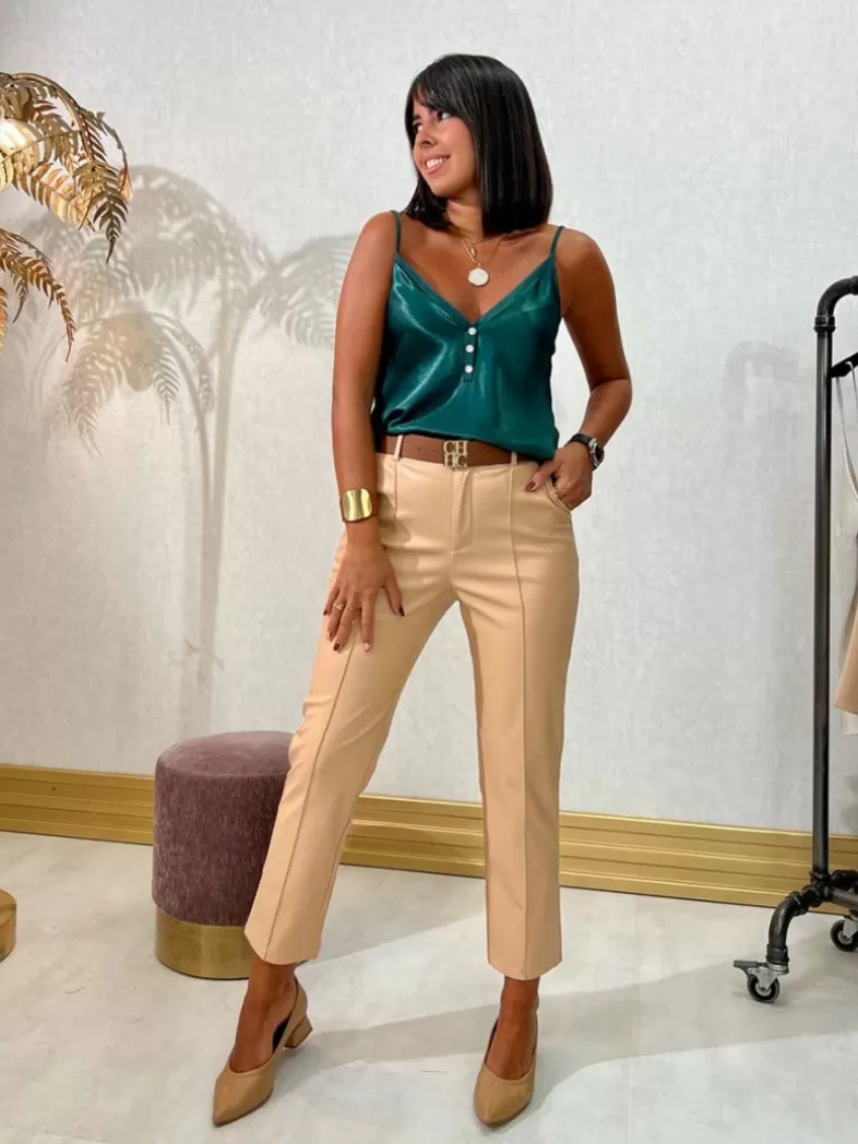 Mariquita Trasquilá Style De Rue^PANTALON EN ECO-CUIR NAO Beige