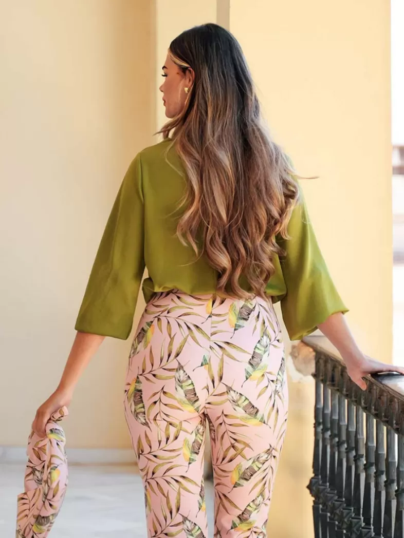 Mariquita Trasquilá Evénements | Pantalon^PANTALON HOJAS PROVENZA RosaPastel