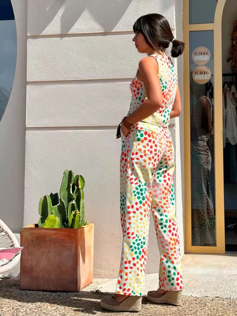 Mariquita Trasquilá Style De Rue^PANTALON RECTO LUNARES MACULA Beige