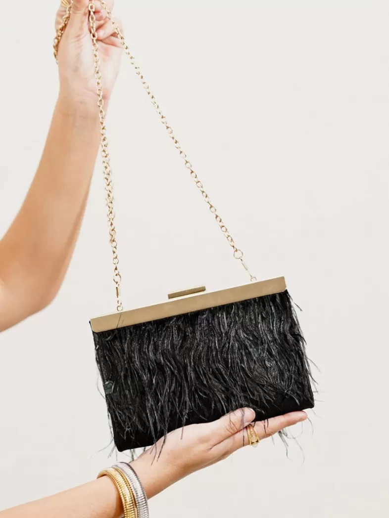 Mariquita Trasquilá Chaussures | Sacs Et Accessoires/sacs De Fête^POCHETTE DE SOIREE PLUMAS MARABU NEGRO Noir