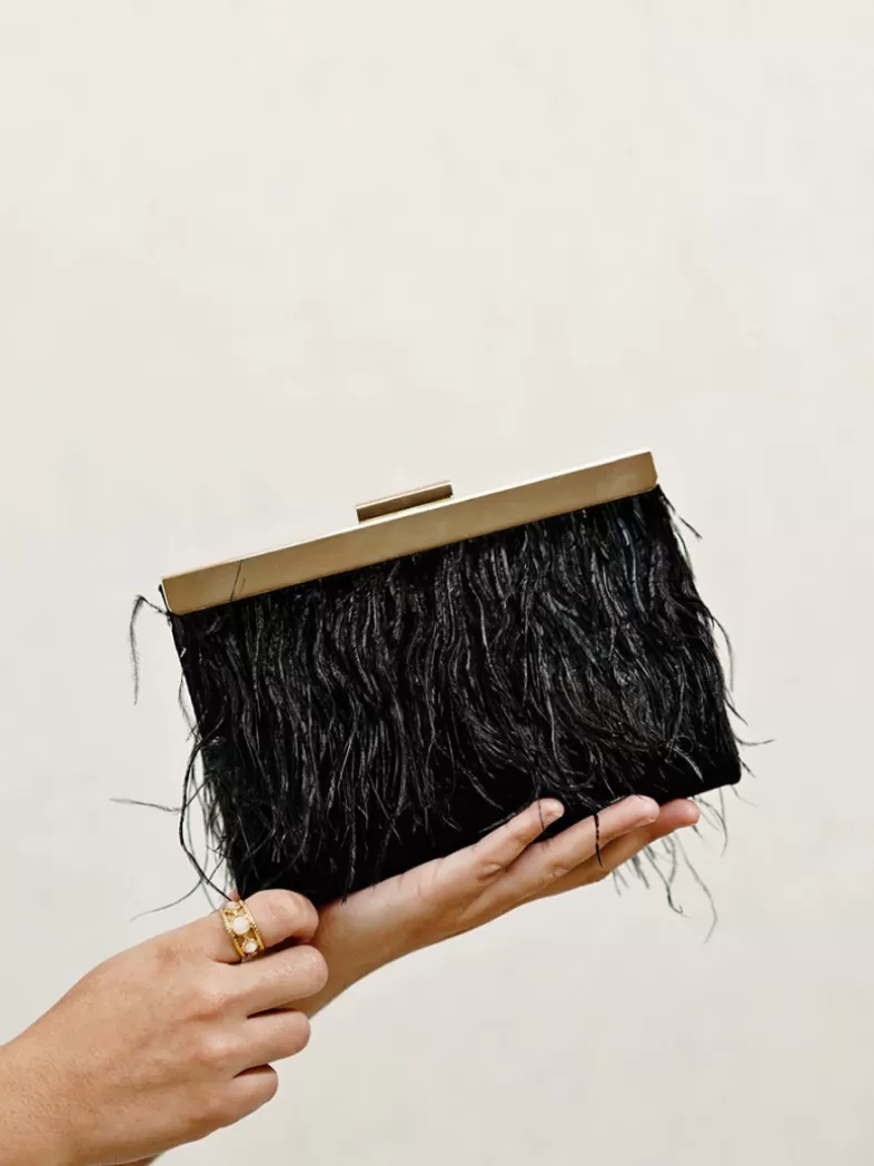 Mariquita Trasquilá Chaussures | Sacs Et Accessoires/sacs De Fête^POCHETTE DE SOIREE PLUMAS MARABU NEGRO Noir