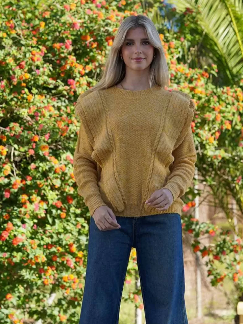 Mariquita Trasquilá Style De Rue | Pulls Et Sweat-shirts^PULL DOS VOLANTES AmarilloMostaza