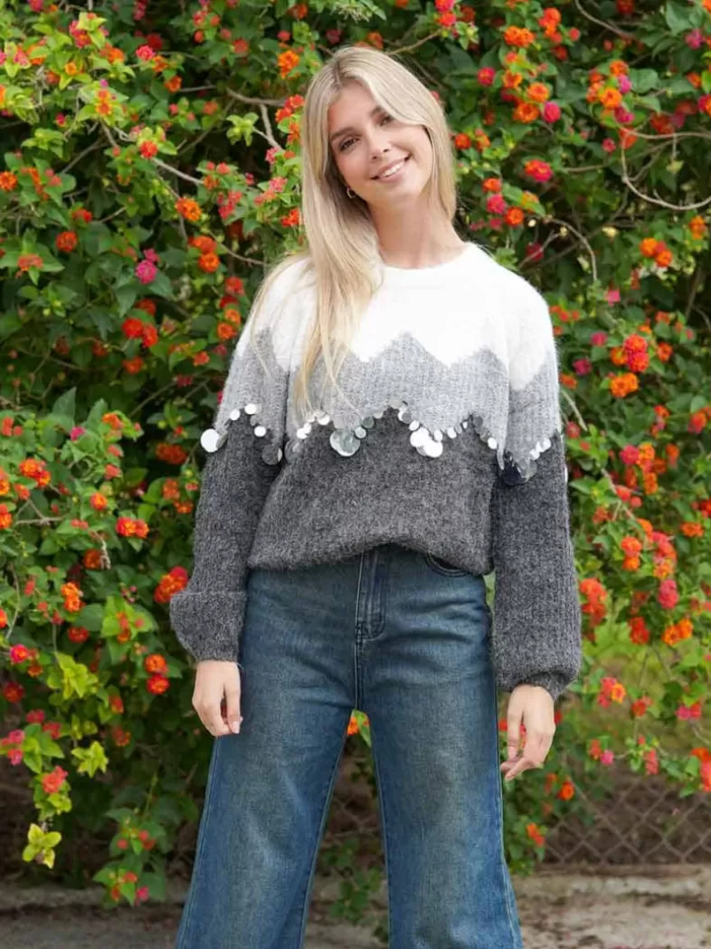 Mariquita Trasquilá Style De Rue | Pulls Et Sweat-shirts^PULL ZIG ZAG LENTEJUELAS Caldera