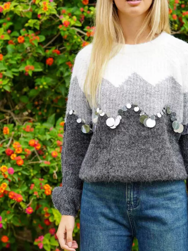 Mariquita Trasquilá Style De Rue | Pulls Et Sweat-shirts^PULL ZIG ZAG LENTEJUELAS Caldera