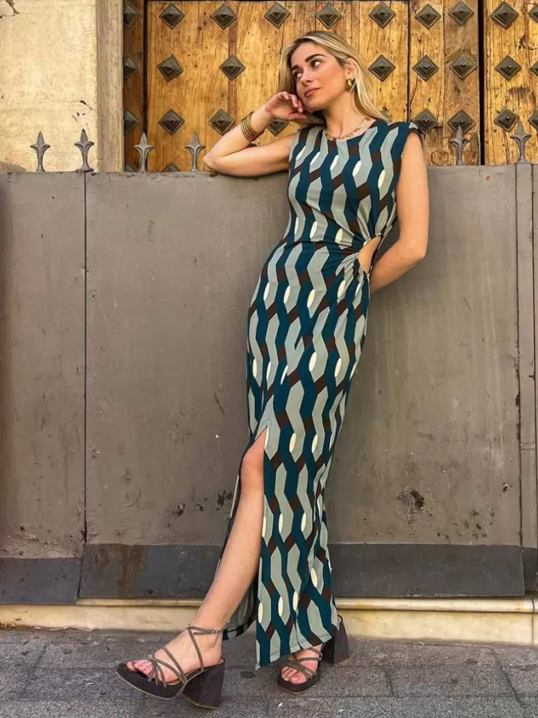 Mariquita Trasquilá Style De Rue | Robes^ROBE CUTOUT GEOMETRICO Azulpato