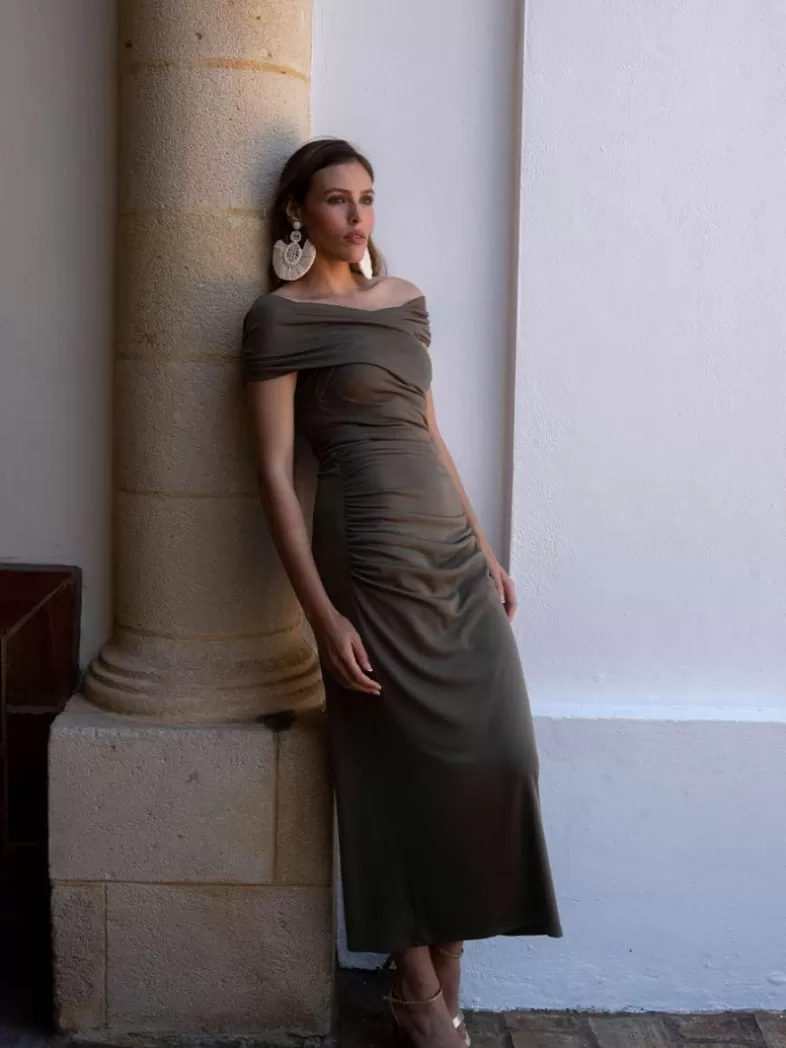 Mariquita Trasquilá Robes Courtes^ROBE FOGLIA VerdeCaqui