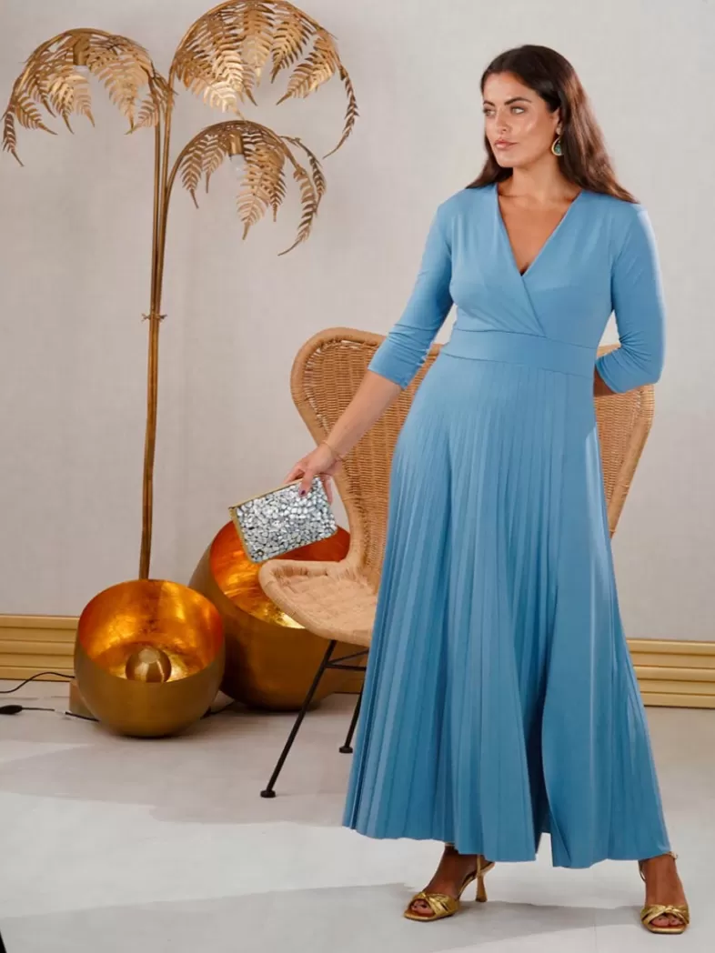 Mariquita Trasquilá Style De Rue | Robes^ROBE PASTEL PLISADO RIO Azulcielo
