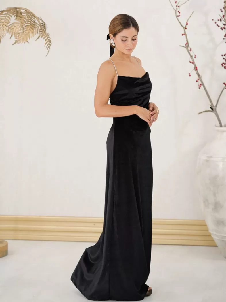 Mariquita Trasquilá Invités - 50 €. | Robes Longues^ROBE TERCIOPELO STRASS Noir