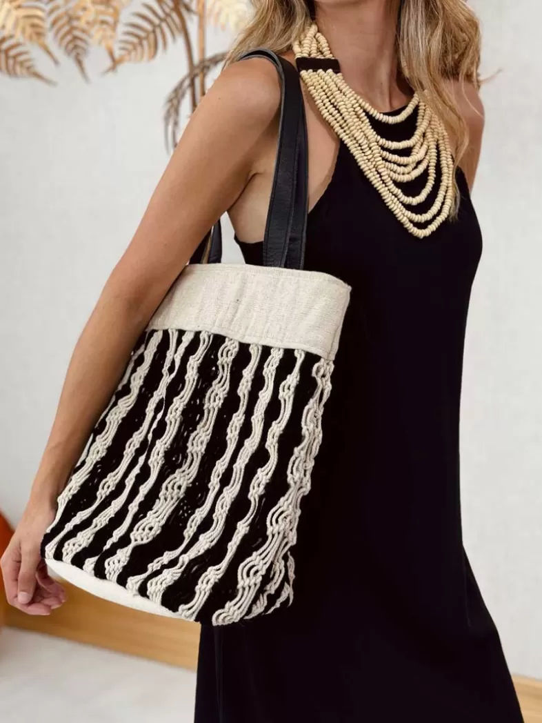 Mariquita Trasquilá Sacs Et Accessoires/sacs À Main Décontractés^SAC CROCHET BICOLOR Beigeynegro