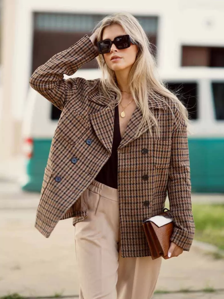 Mariquita Trasquilá Style De Rue | Manteaux Et Vestes^VESTE CUADROS TARTAN Camel